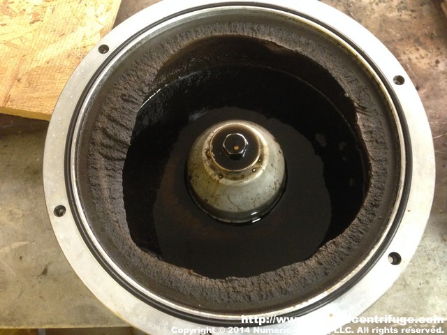 Bottom half of the rotor had a large amount of water.