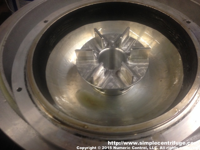 This is the top half. Note how fine the particulate layer is. This grime passed through the filters but not the centrifuge.