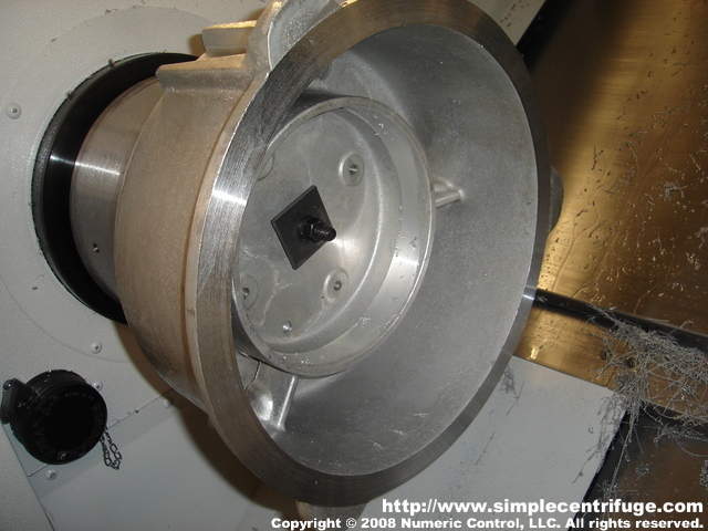 Machining of the castings has required some custom tooling and fixtures. This shows the body being faced, grooved and bored on the lathe. This has saved us a lot of time over the old method on the vertical mill.