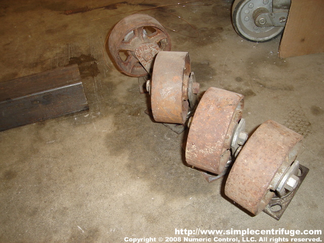 This is a set of old heavy duty wheels I bought at the flea market.