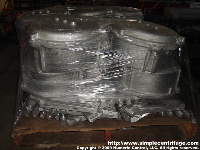Another pallet of casting waiting to be machined. It will be a busy for a few weeks while we catch up. It's July 2009 and it's almost 100 degrees in the shop.
