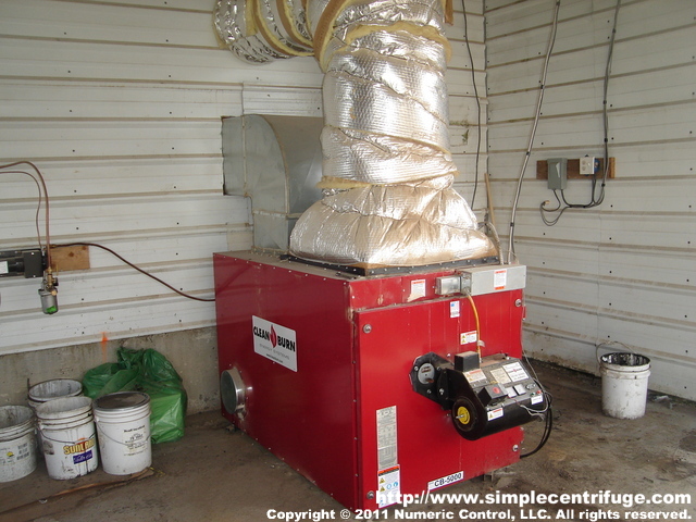 This is one of the two furnaces that this centrifuge feeds. The filter mounted at the wall will likely never be cleaned. Other furnaces at this location have over 6000 hours without issues.