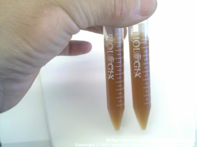 Measured out two 10ml samples.