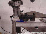 Jig for drilling the toe of the centrifuge leg.