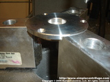 I thinned the bottom plate. The original prototype was thick. This is the drilling and counter sink operation.