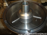 This view shows the complete rotor with the feed cone.