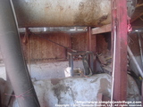 Tank stack that we used to process motor oils. Like the WVO stack we used a water trap and timer valve before the centrifuge. You can see the centrifuge mount between the tanks. We have switched to vertical tanks.